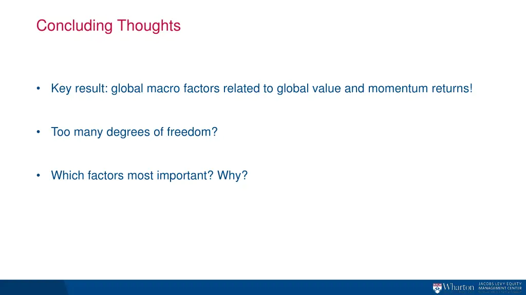 concluding thoughts