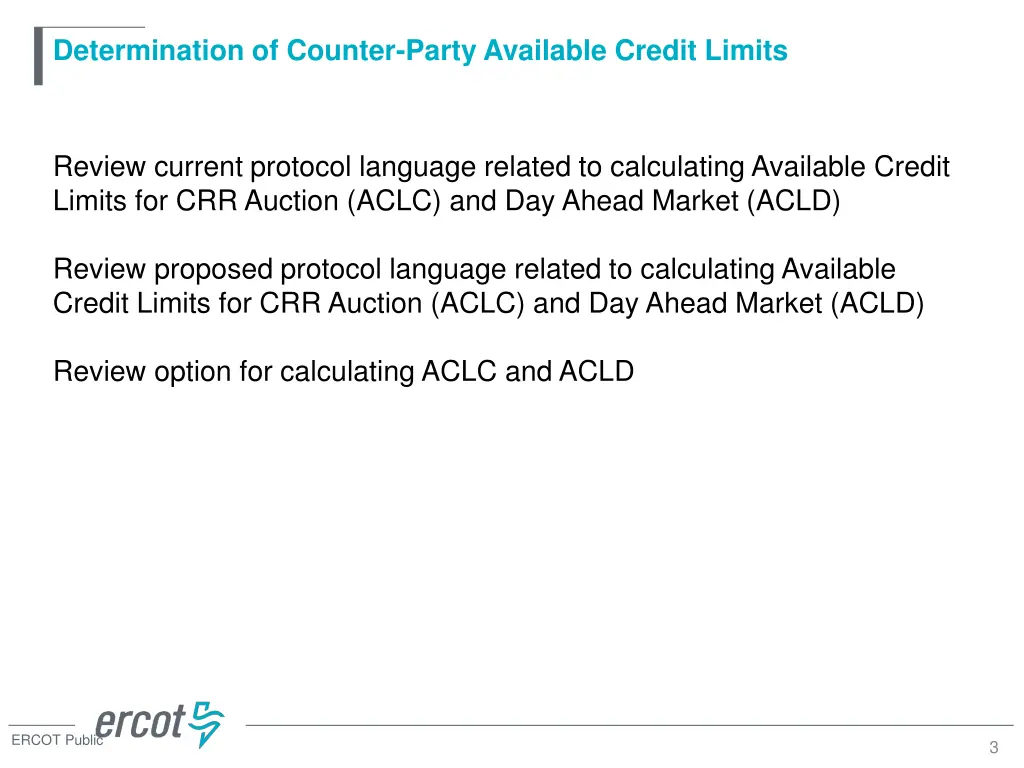 determination of counter party available credit