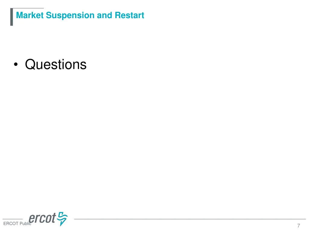 market suspension and restart