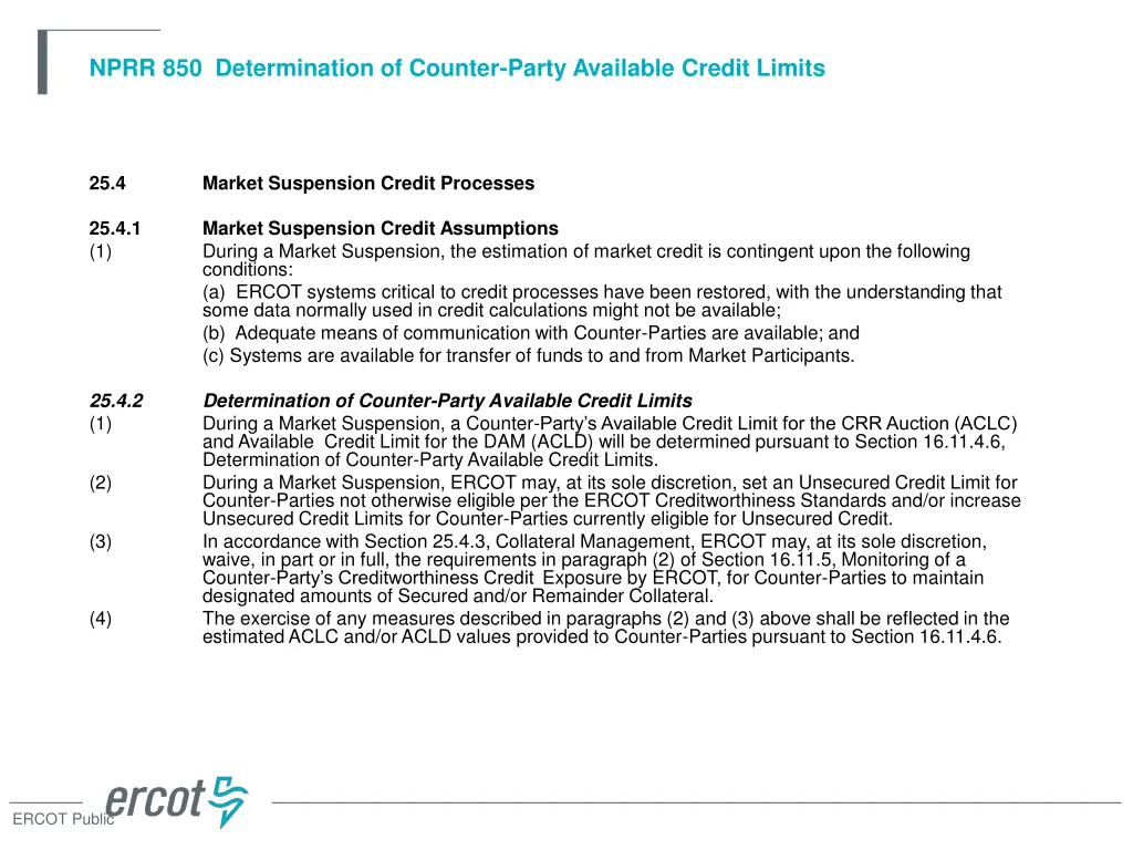 nprr 850 determination of counter party available
