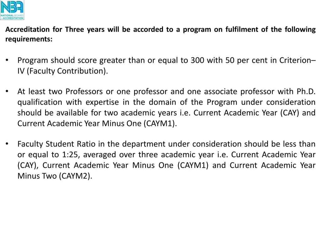 accreditation for three years will be accorded 2