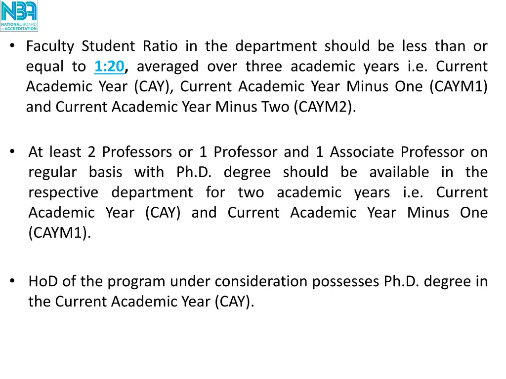 faculty student ratio in the department should