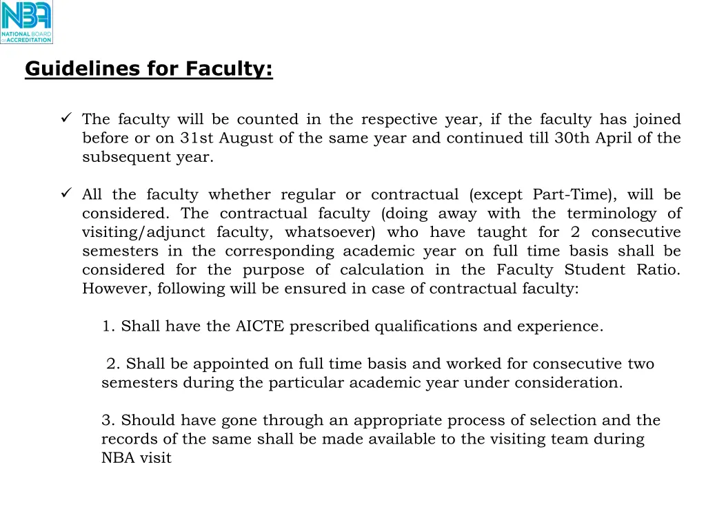 guidelines for faculty