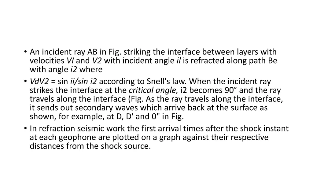 an incident ray ab in fig striking the interface