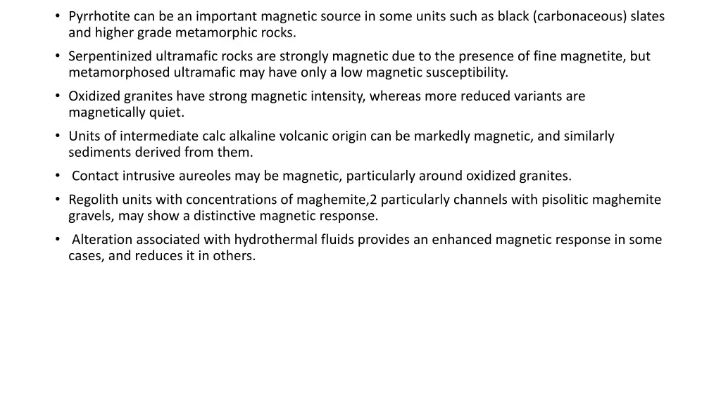 pyrrhotite can be an important magnetic source