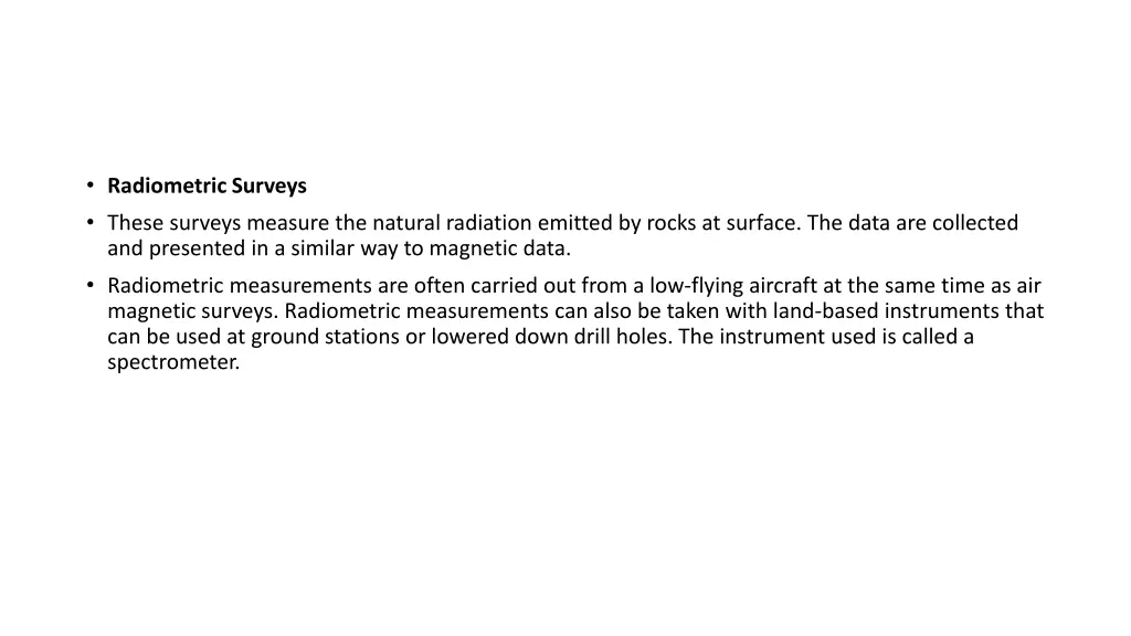 radiometric surveys these surveys measure