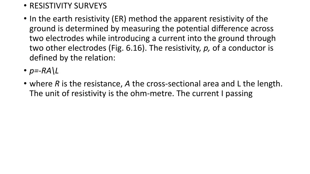 resistivity surveys in the earth resistivity