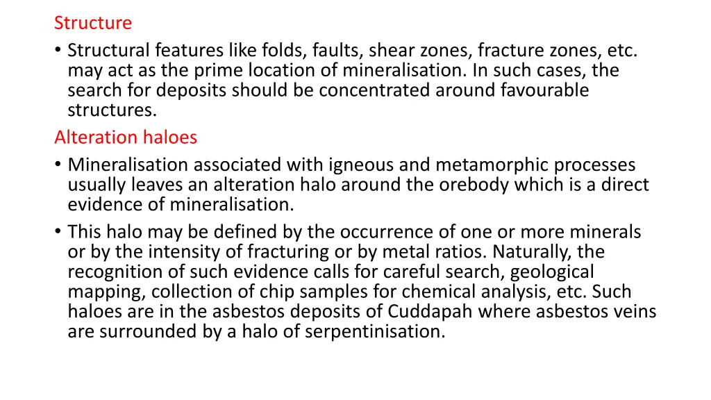 structure structural features like folds faults