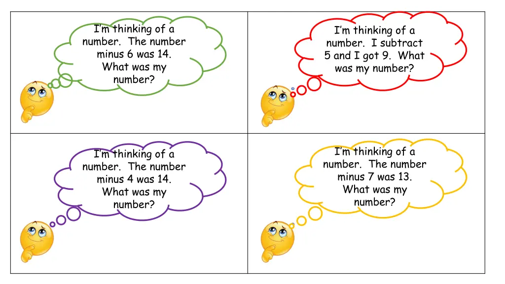 i m thinking of a number the number minus