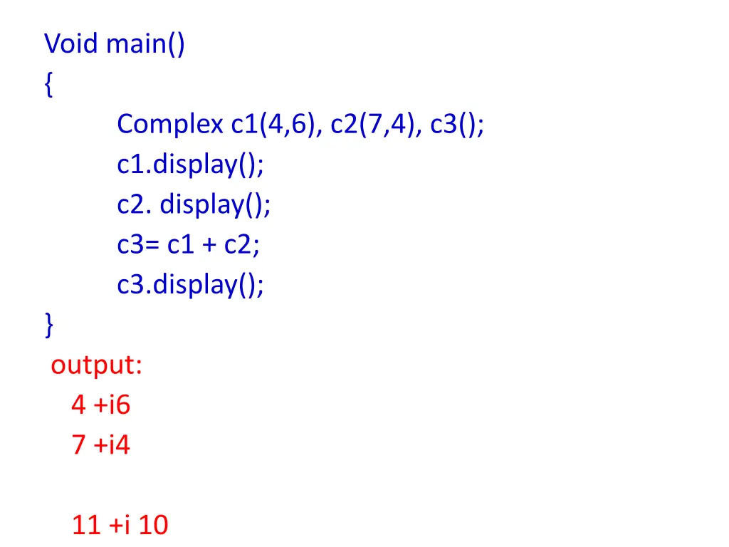 void main output 4 i6 7 i4 1