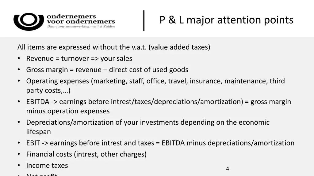 p l major attention points