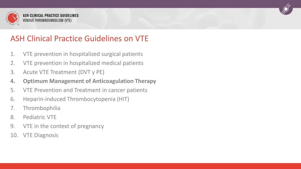 ash clinical practice guidelines on vte