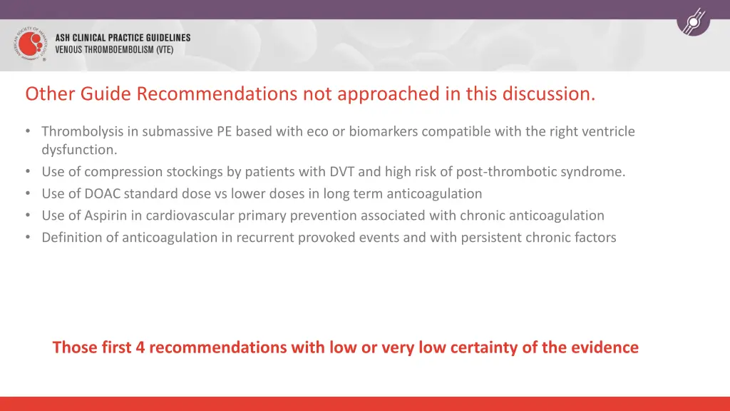 other guide recommendations not approached