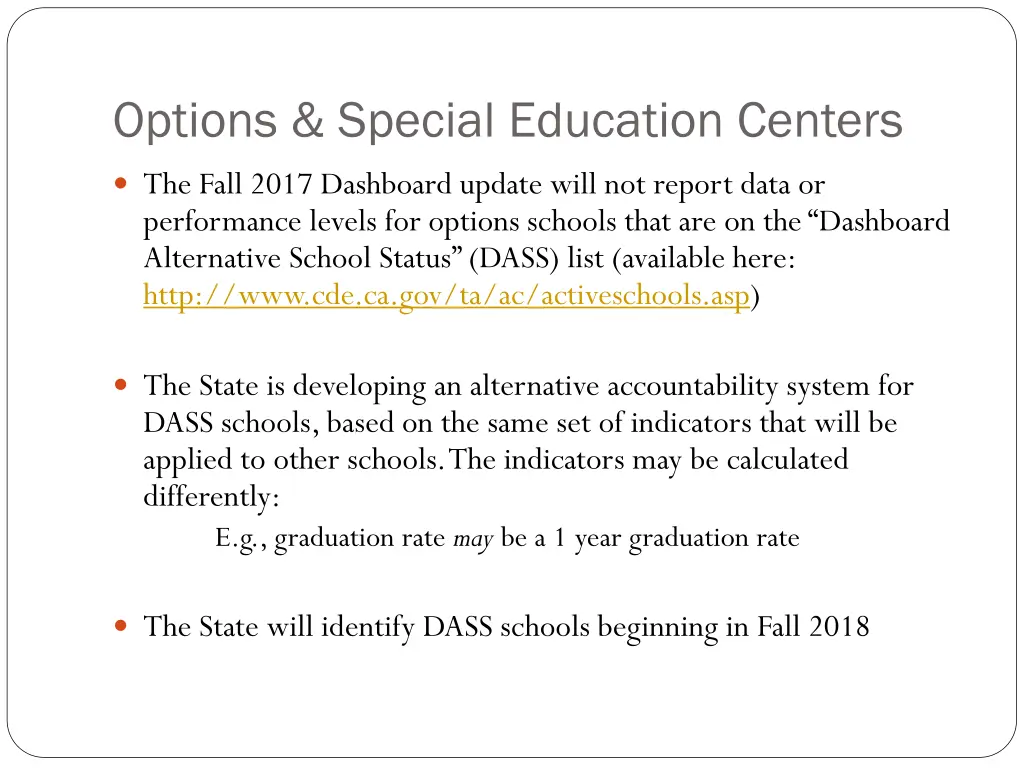 options special education centers