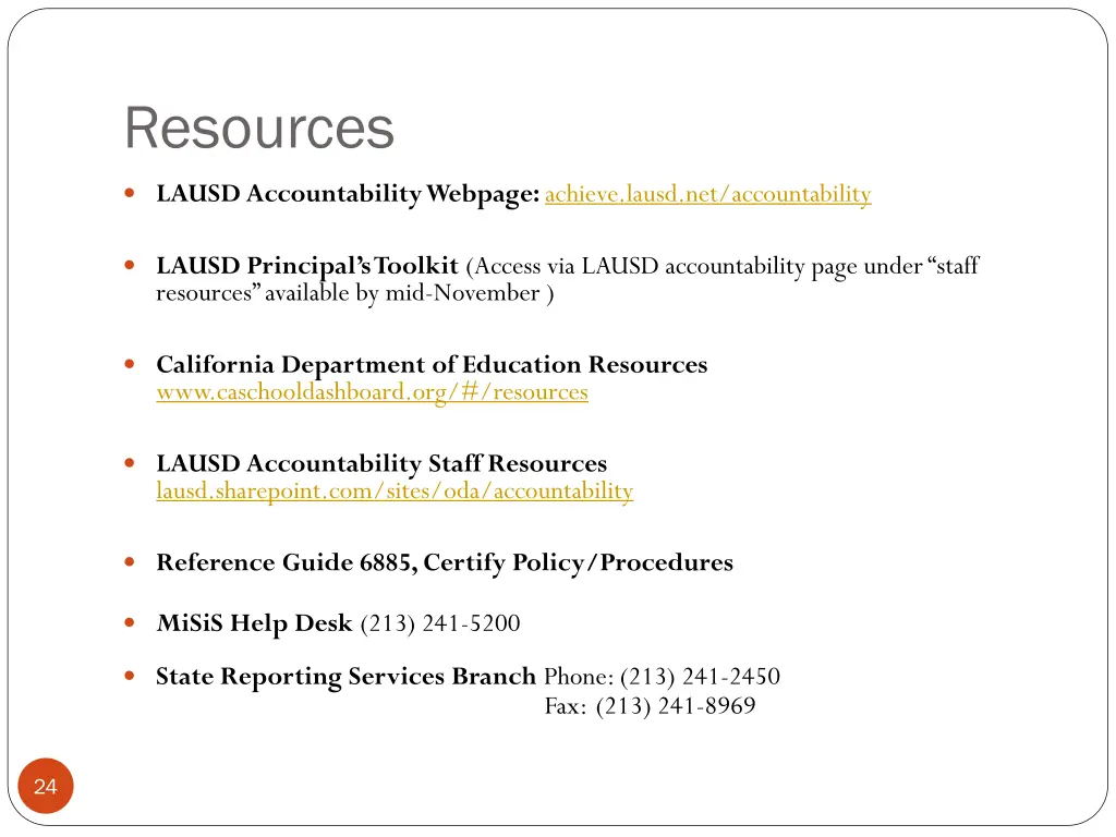 resources