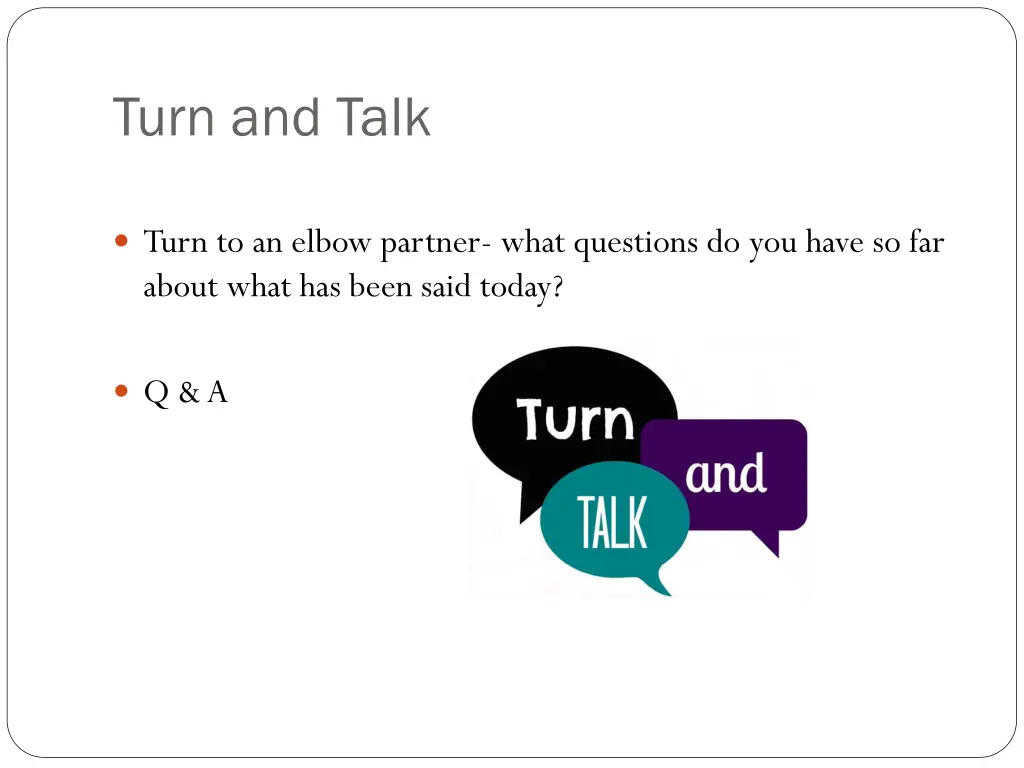 turn and talk