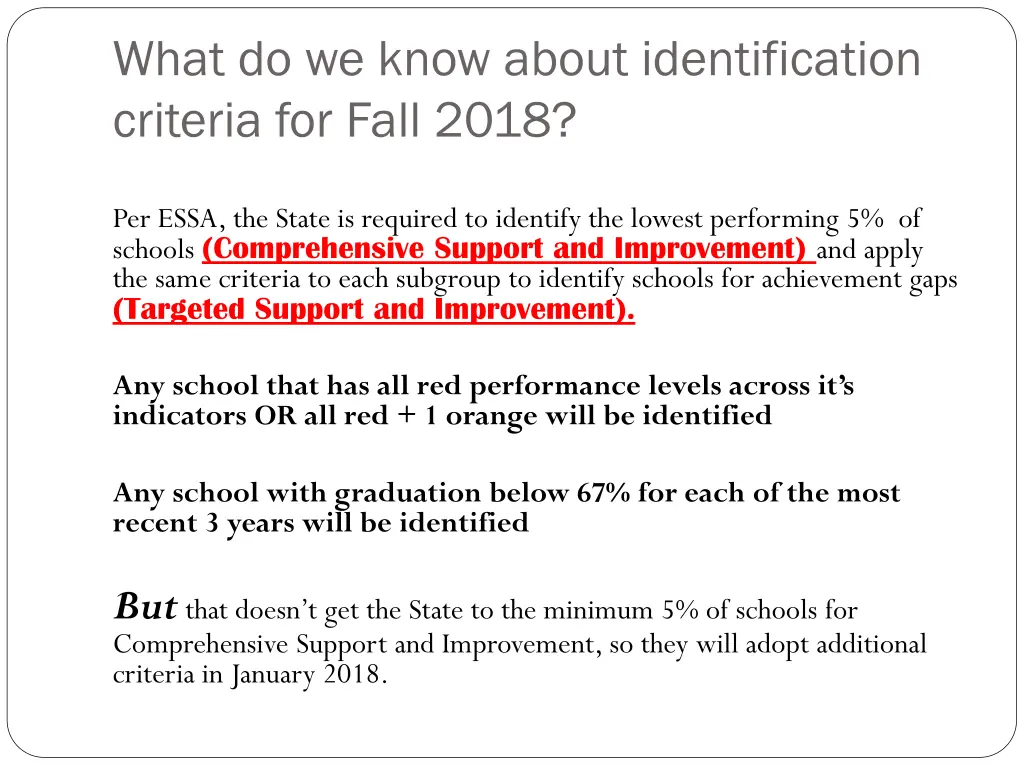 what do we know about identification criteria