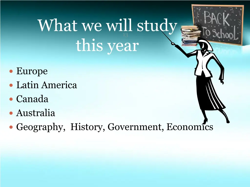 what we will study this year