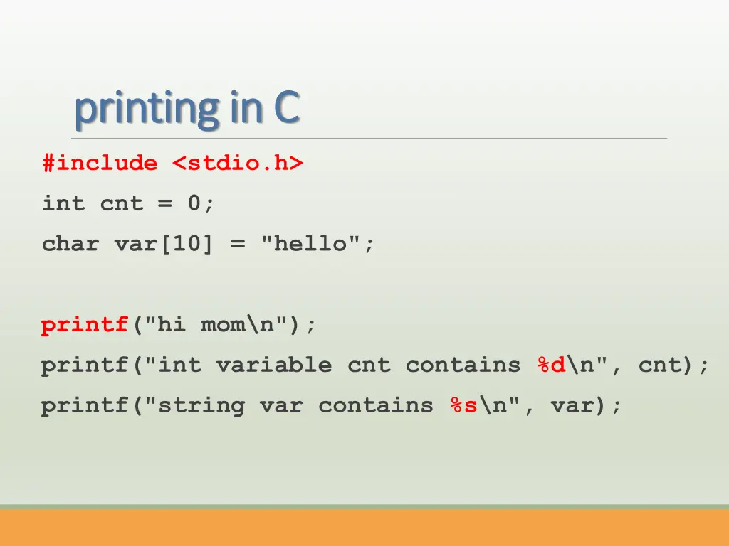 printing in c printing in c