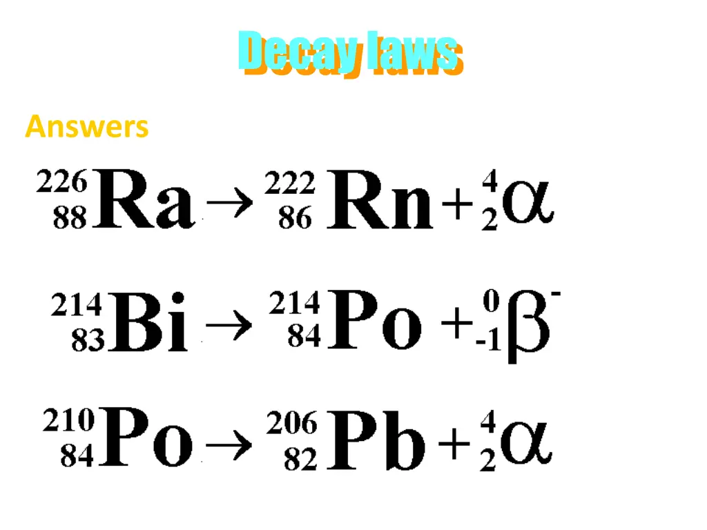decay laws 1
