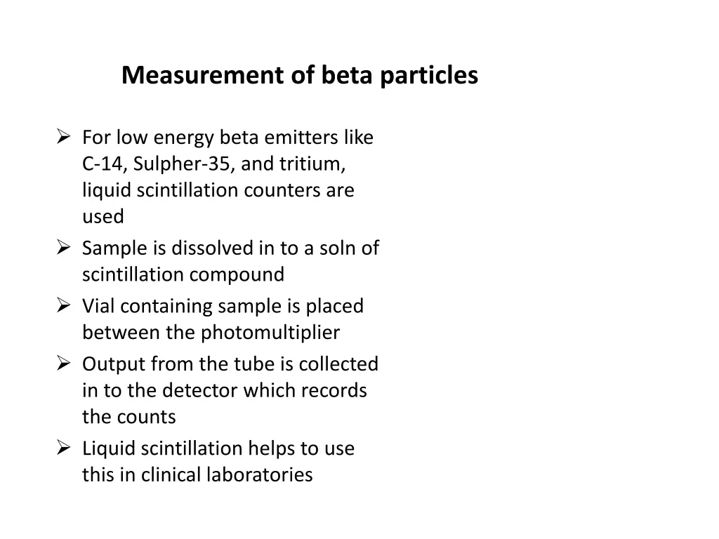 measurement of beta particles