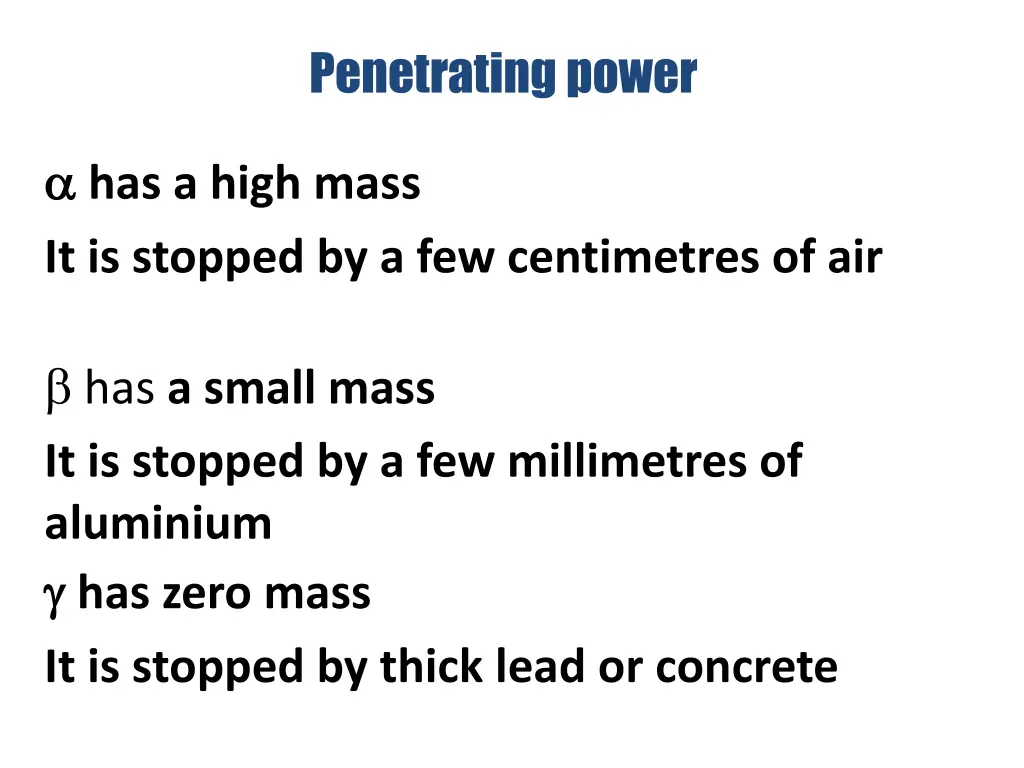 penetrating power