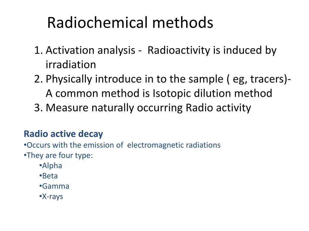 radiochemical methods