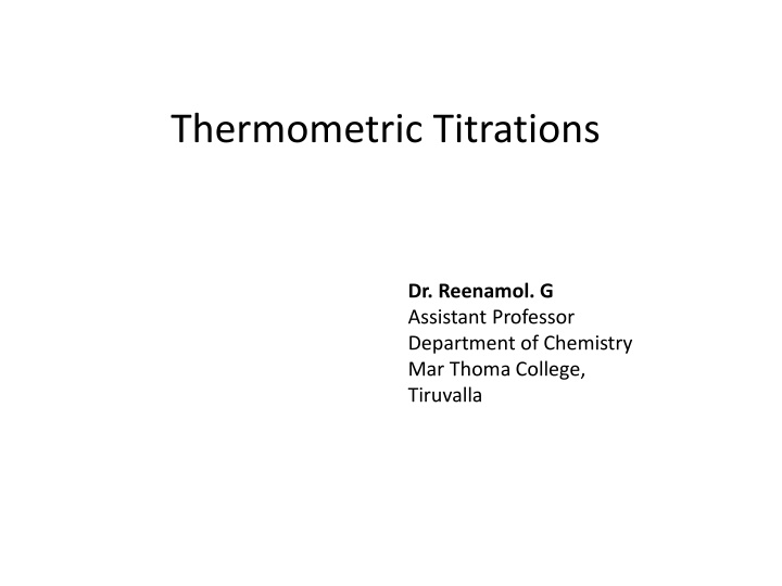 thermometric titrations