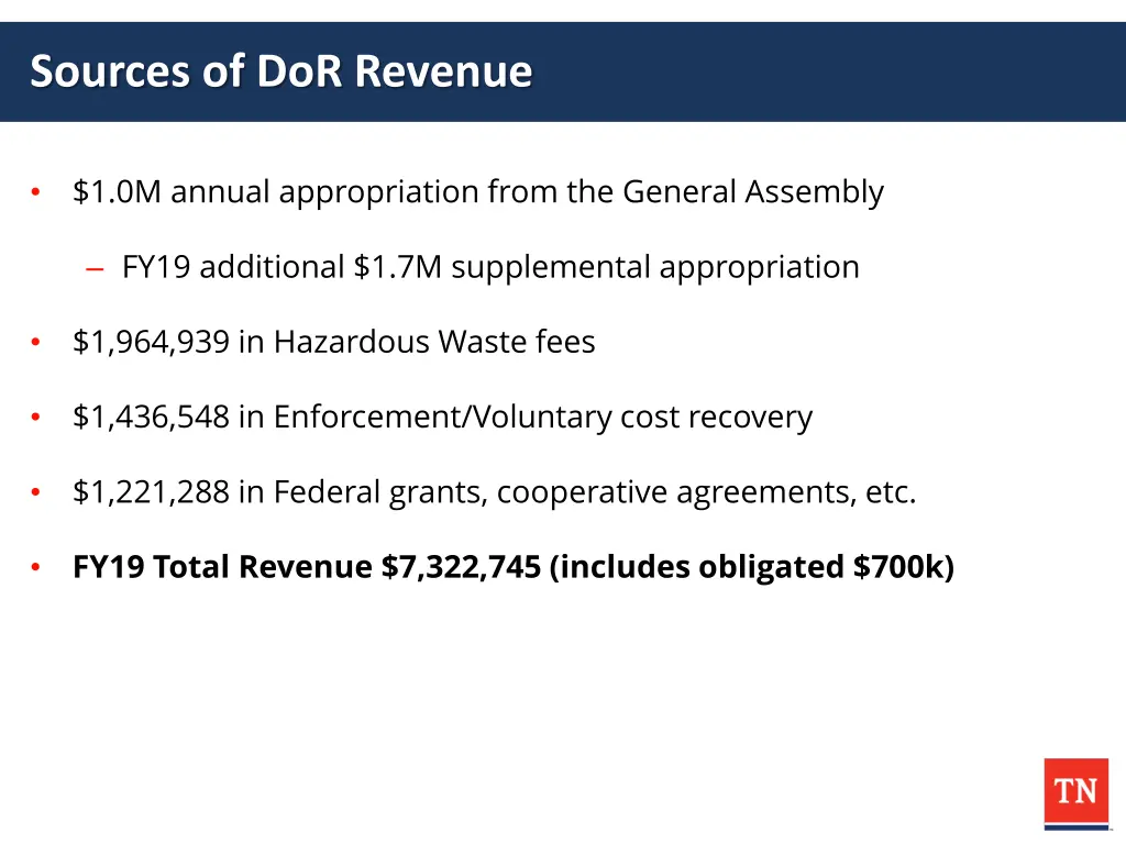 sources of dor revenue