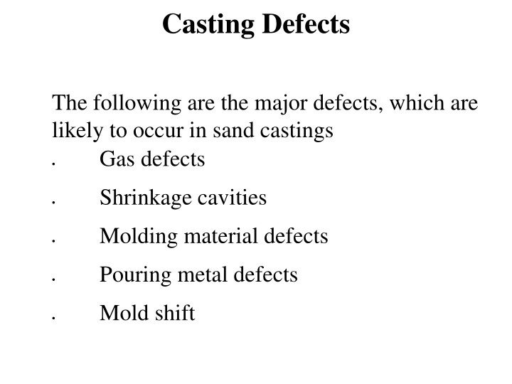 casting defects