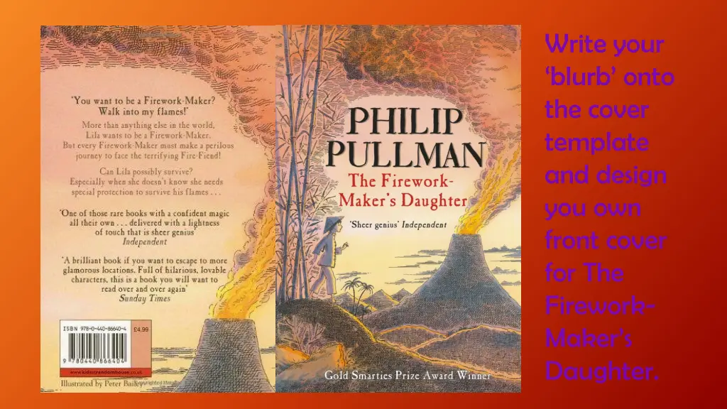 write your blurb onto the cover template