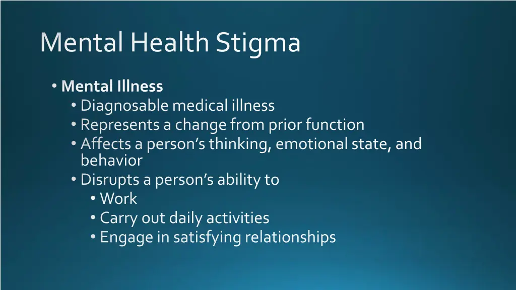 mental health stigma