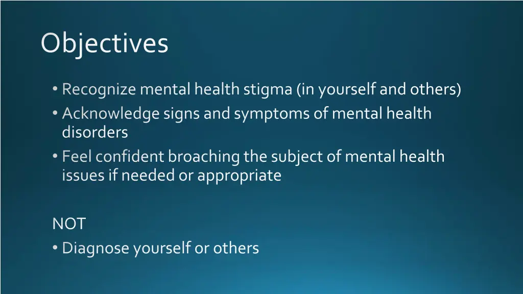 objectives