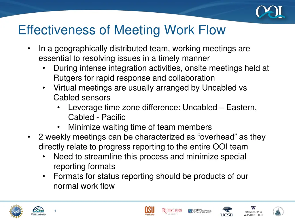 effectiveness of meeting work flow