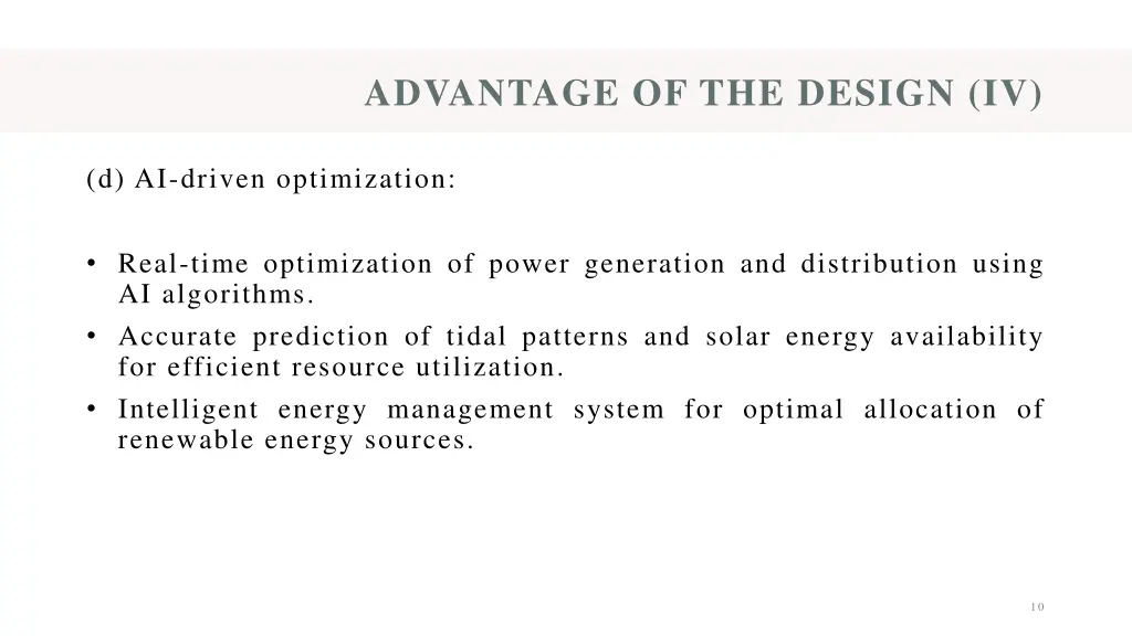 advantage of the design iv