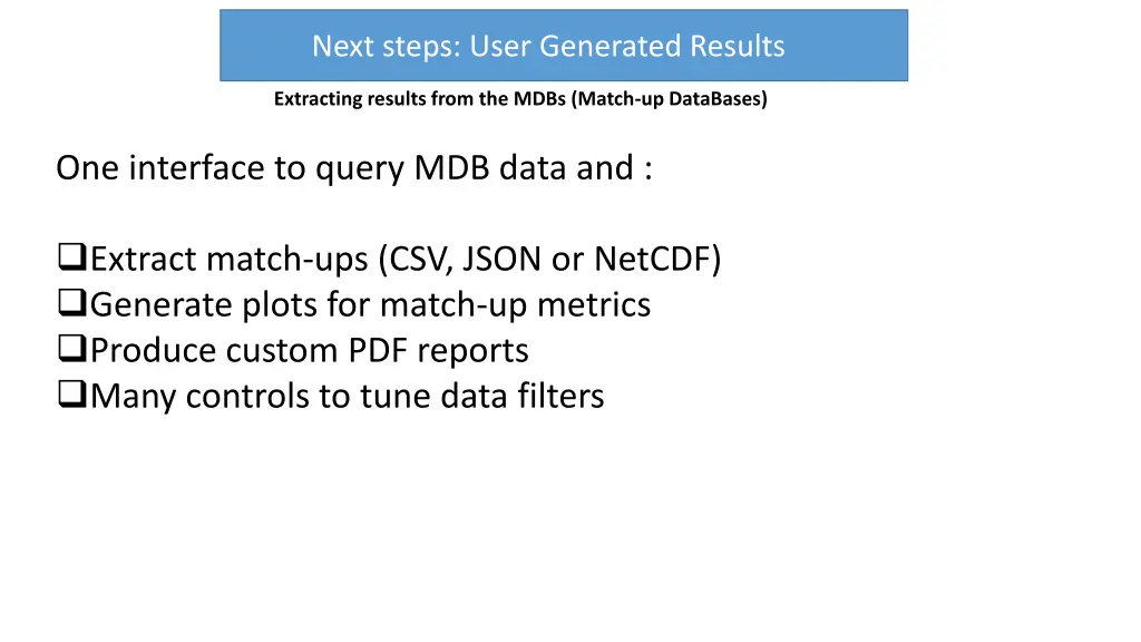 next steps user generated results 2
