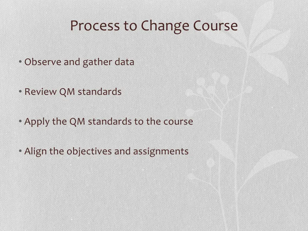 process to change course
