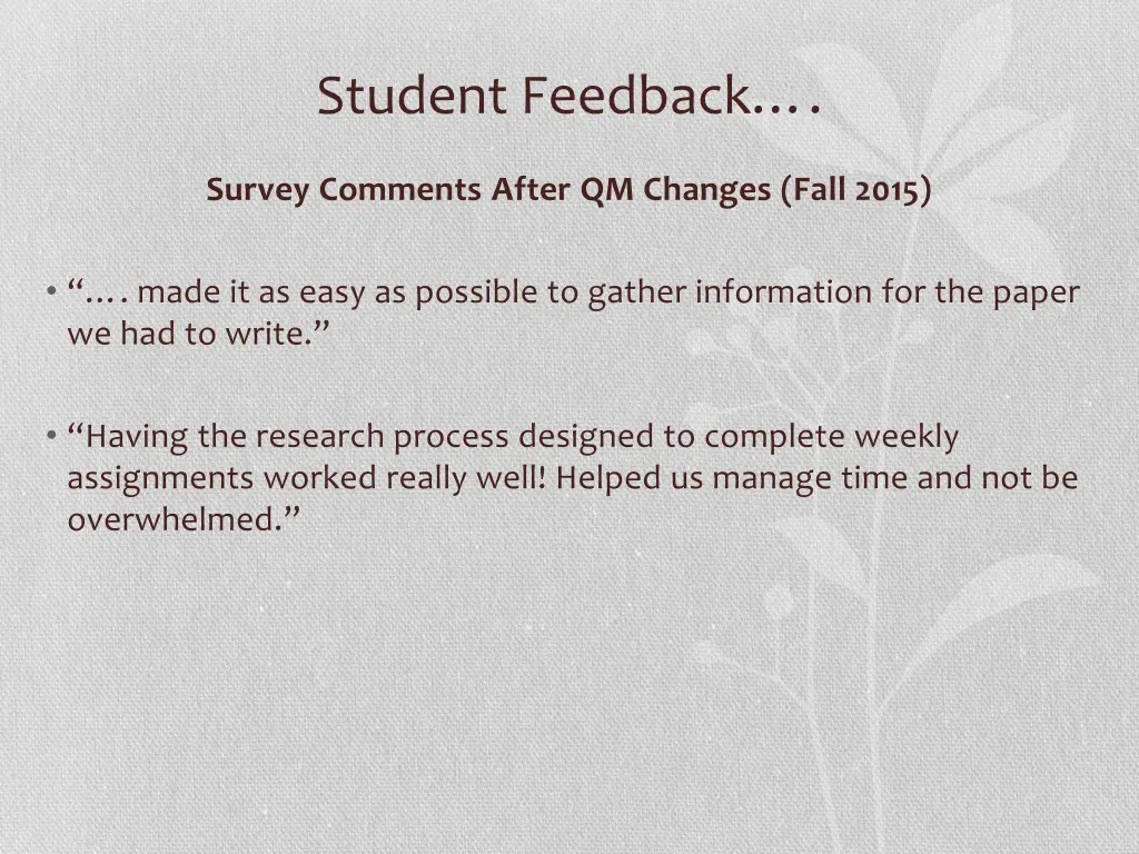 student feedback 1
