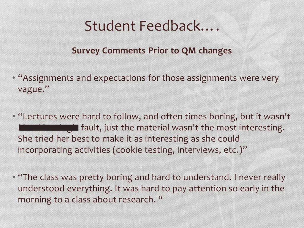 student feedback