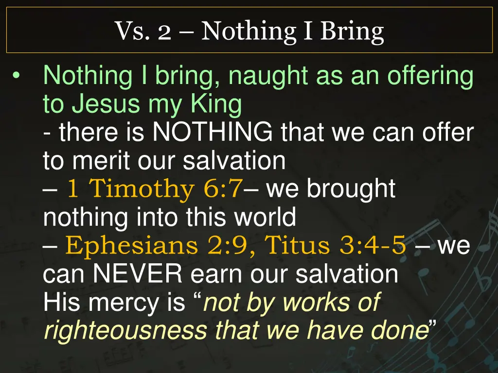 vs 2 nothing i bring