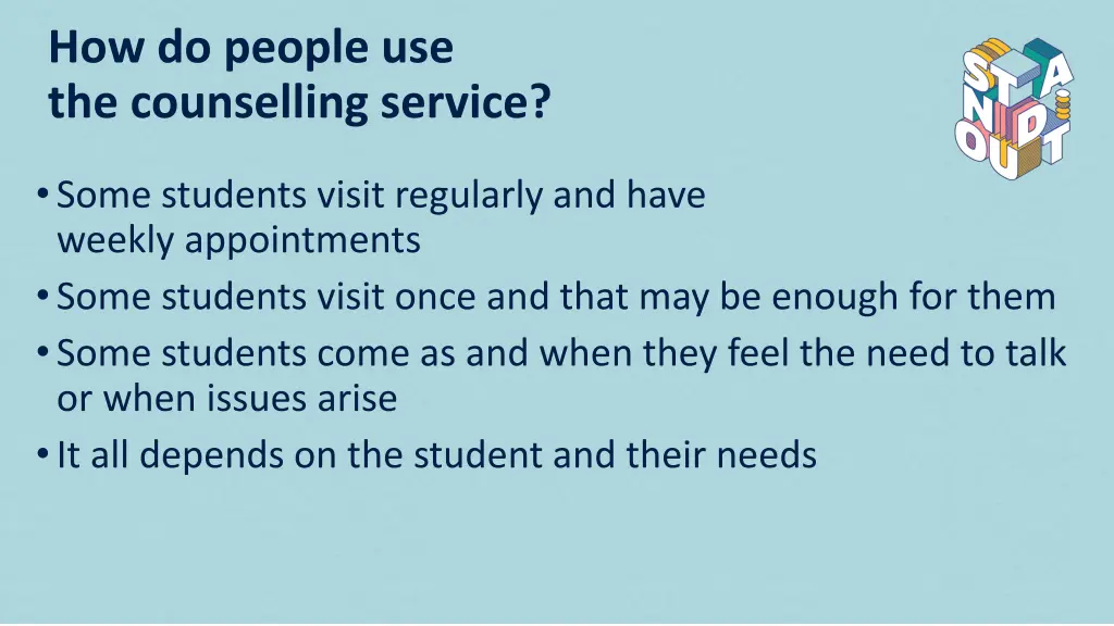 how do people use the counselling service