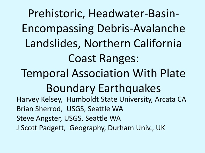 prehistoric headwater basin encompassing debris