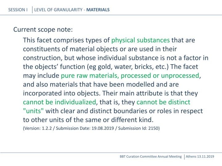 session i level of granularity materials