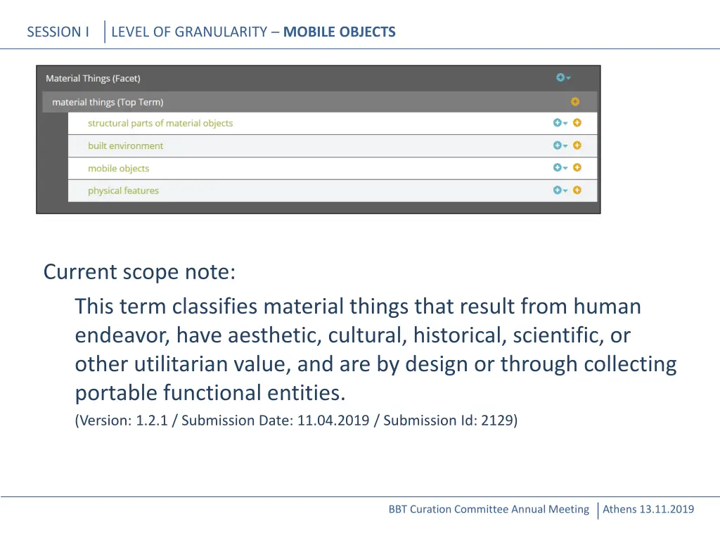 session i level of granularity mobile objects
