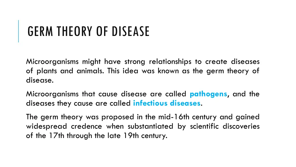 germ theory of disease