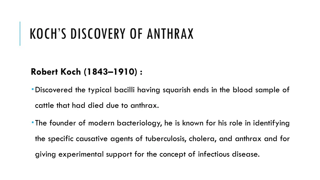 koch s discovery of anthrax
