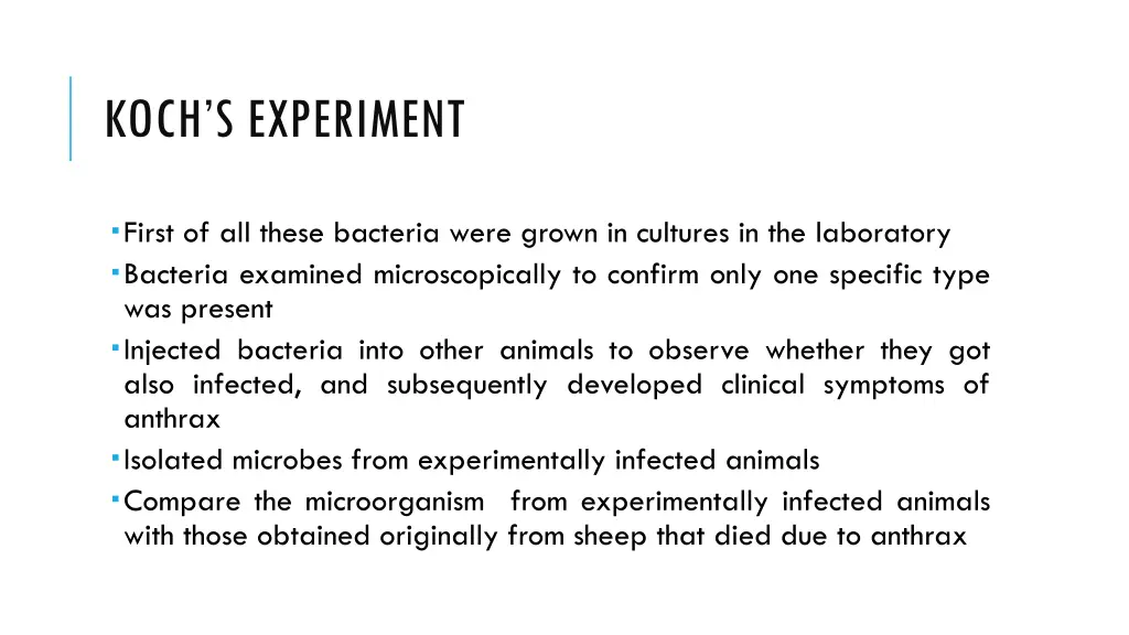 koch s experiment
