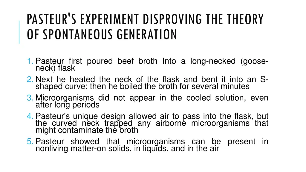 pasteur s experiment disproving the theory