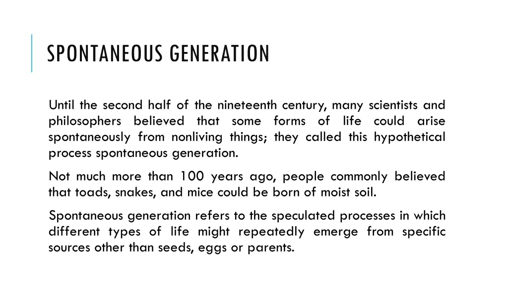 spontaneous generation