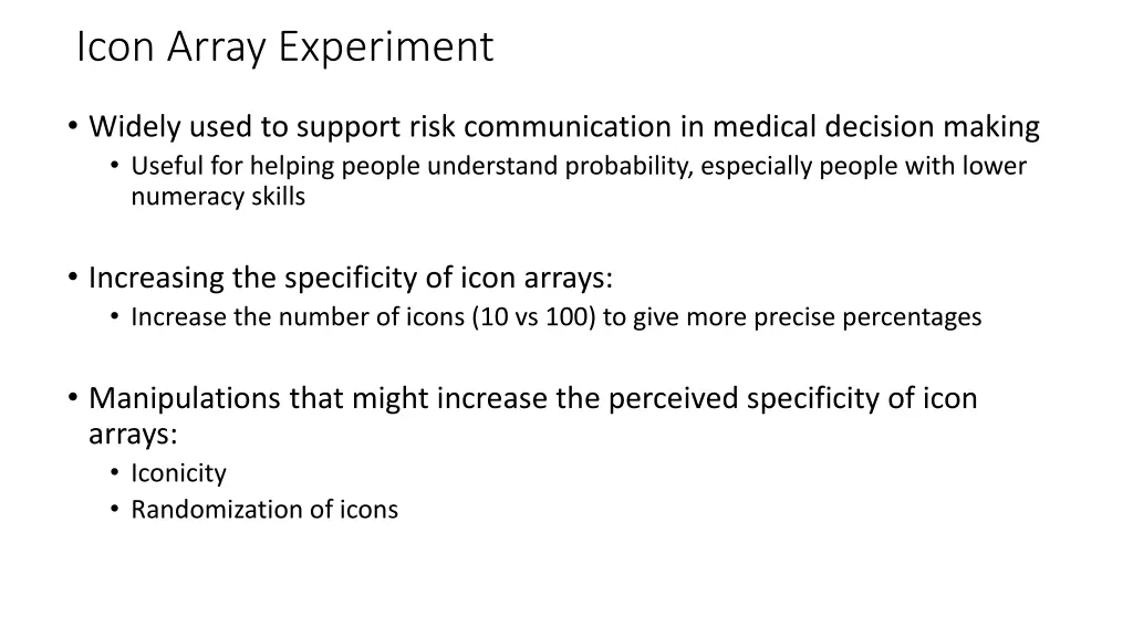 icon array experiment